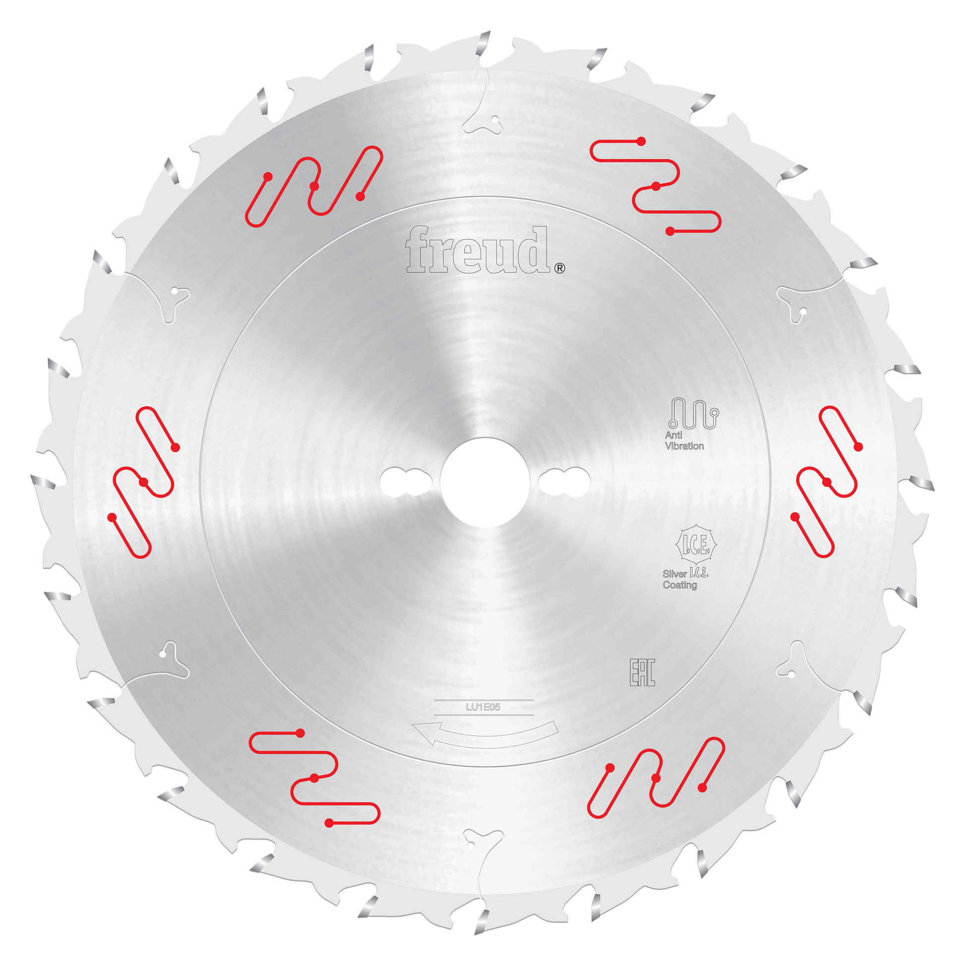 Freud 300mm circular saw blade with carbide-tipped teeth and central mounting hole on silver metal disc.