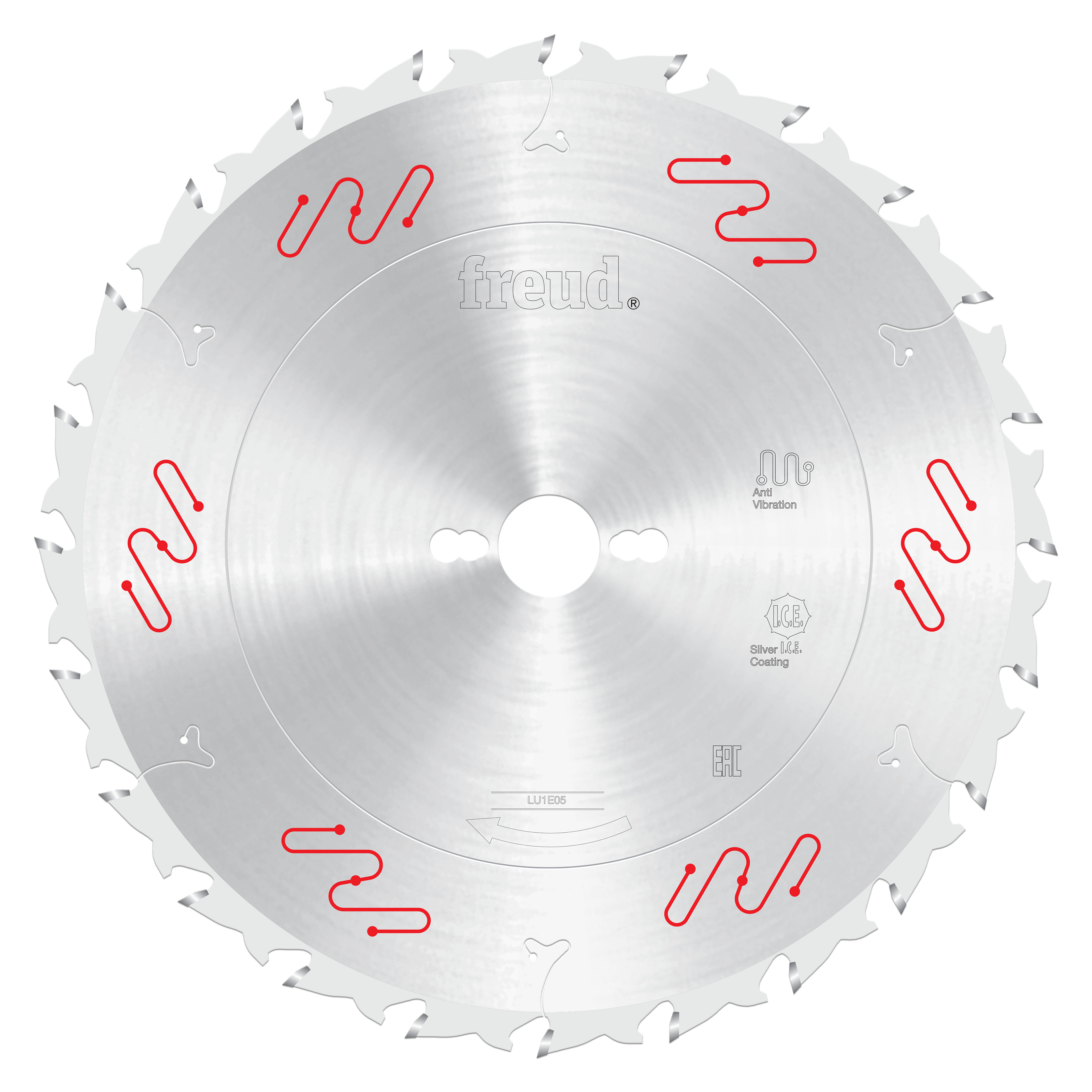 Freud 300mm circular saw blade with carbide-tipped teeth and central mounting hole on silver metal disc.