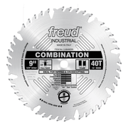 9" circular saw blade with 40 teeth, 5/8" arbor, full kerf design for ripping and crosscutting wood.