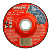 Red and black metal cut-off disc with Diablo branding, 5 inches diameter, Type 27, 1.2mm thickness, for angle grinders.