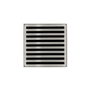 Infinity Drain 4" x 4" NDB 4-A SS Center Drain Kit: Satin Stainless