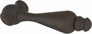 Oil rubbed bronze lever handle with decorative circular rosettes on each end.