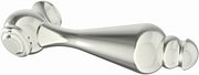 Polished nickel lever handle with cylindrical grips on each end and decorative collar details.