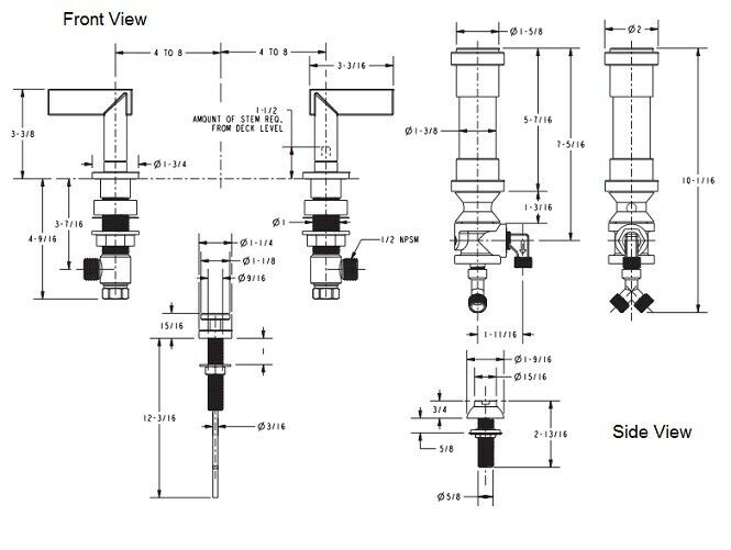 Newport Brass 2489/20 Priya Collection Bidet Faucet in Stainless Steel Finish