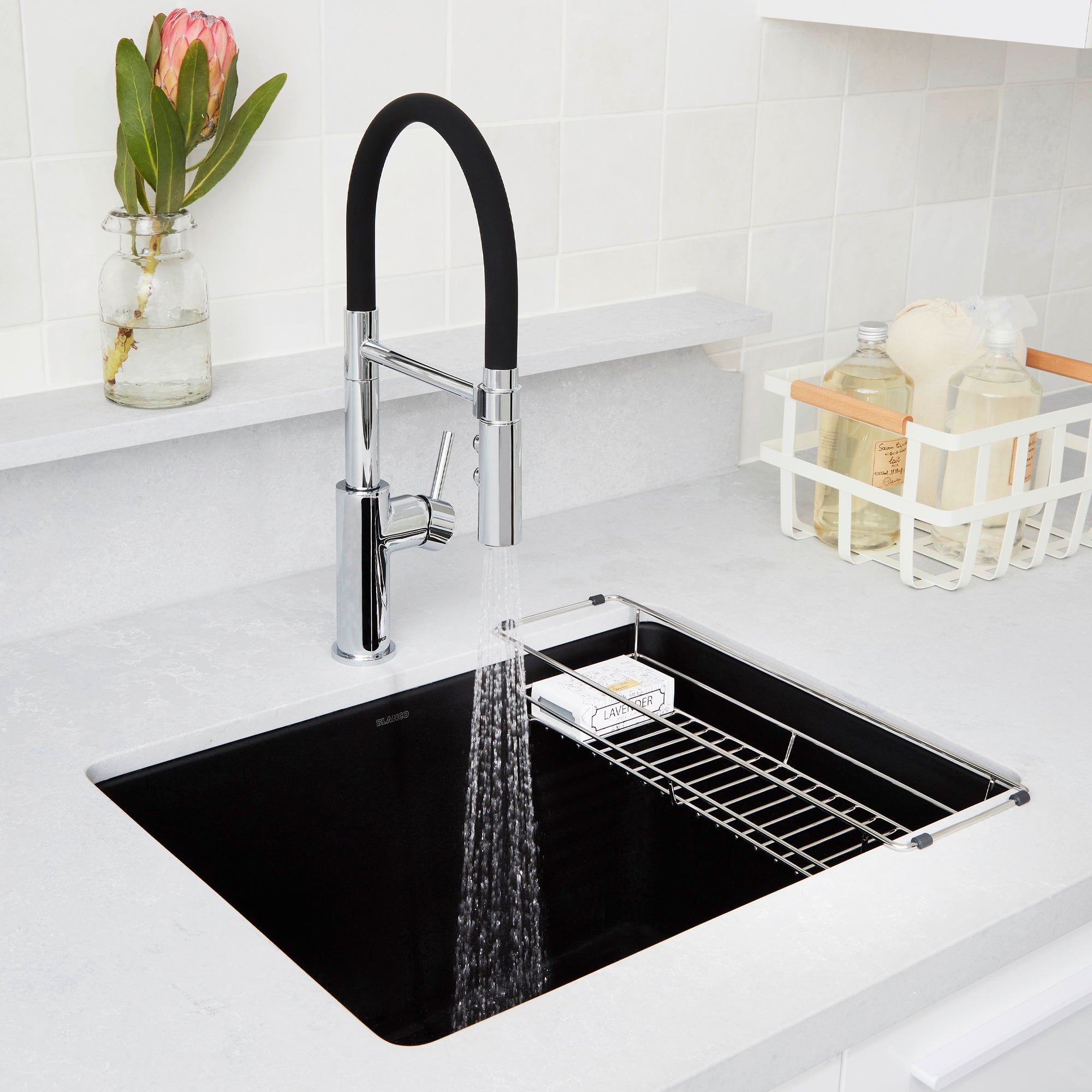 Blanco 442924: Liven Collection 25" Drop-in or Undermount Mount Laundry Sink - Coal Black