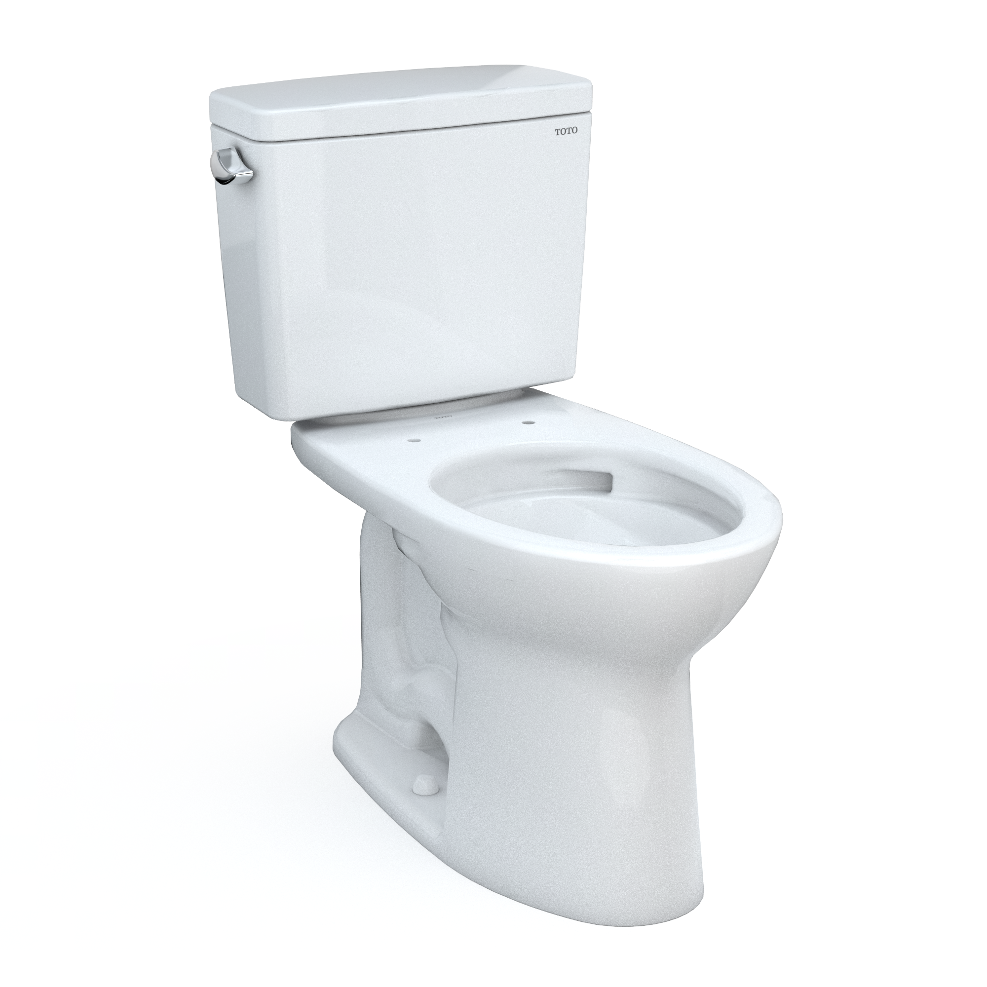 Toto Drake Two Piece Elongated Tornado Flush Universal Height Toilet with CEFIONTECT 1.6 GPF Less Seat in Cotton White