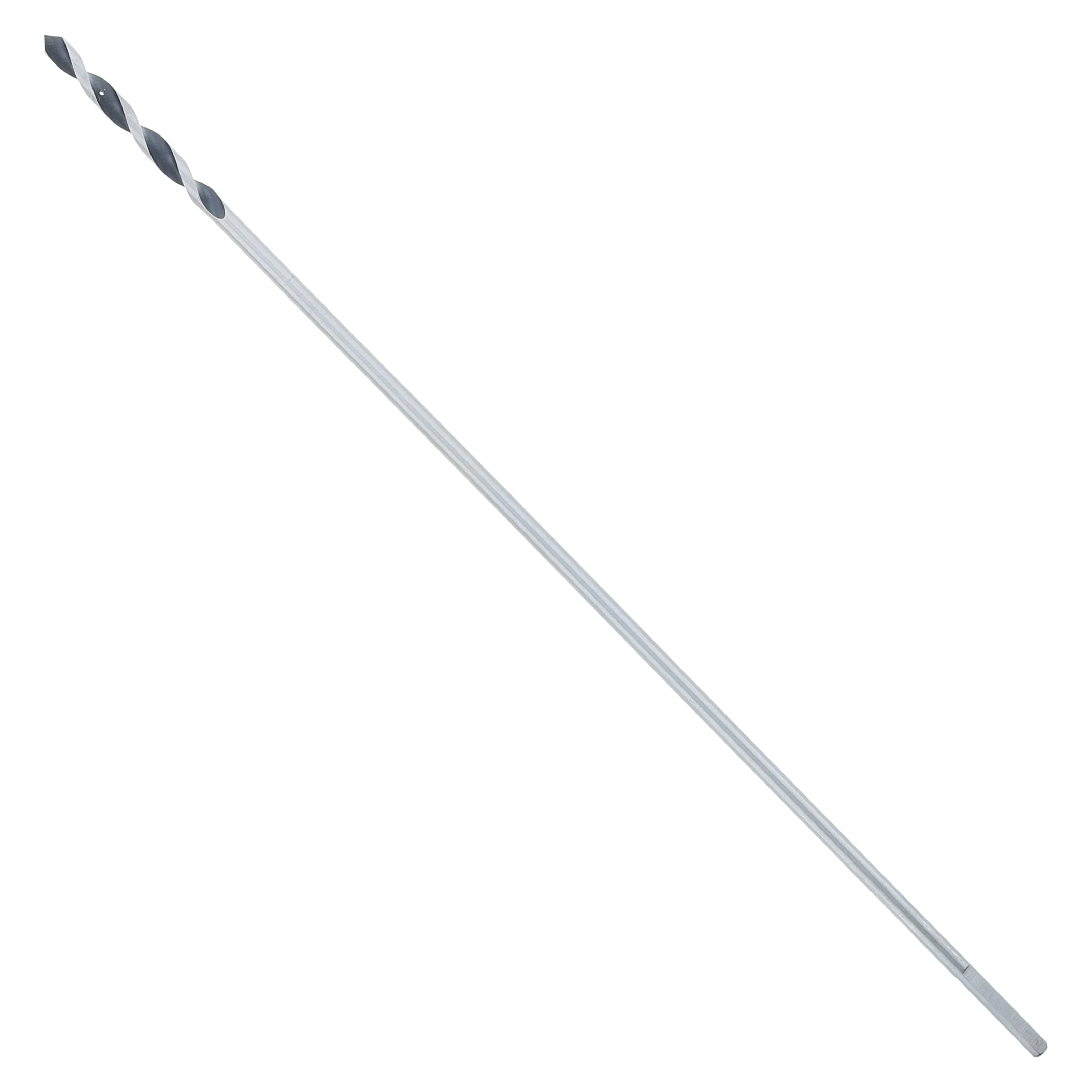 Long gray drill bit with black spiral flutes at the tip, 5/16 inch diameter.