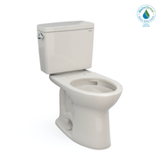 Toto Drake Two Piece Elongated Tornado Flush Universal Height Toilet with CEFIONTECT 1.28 GPF Less Seat in Sedona Beige