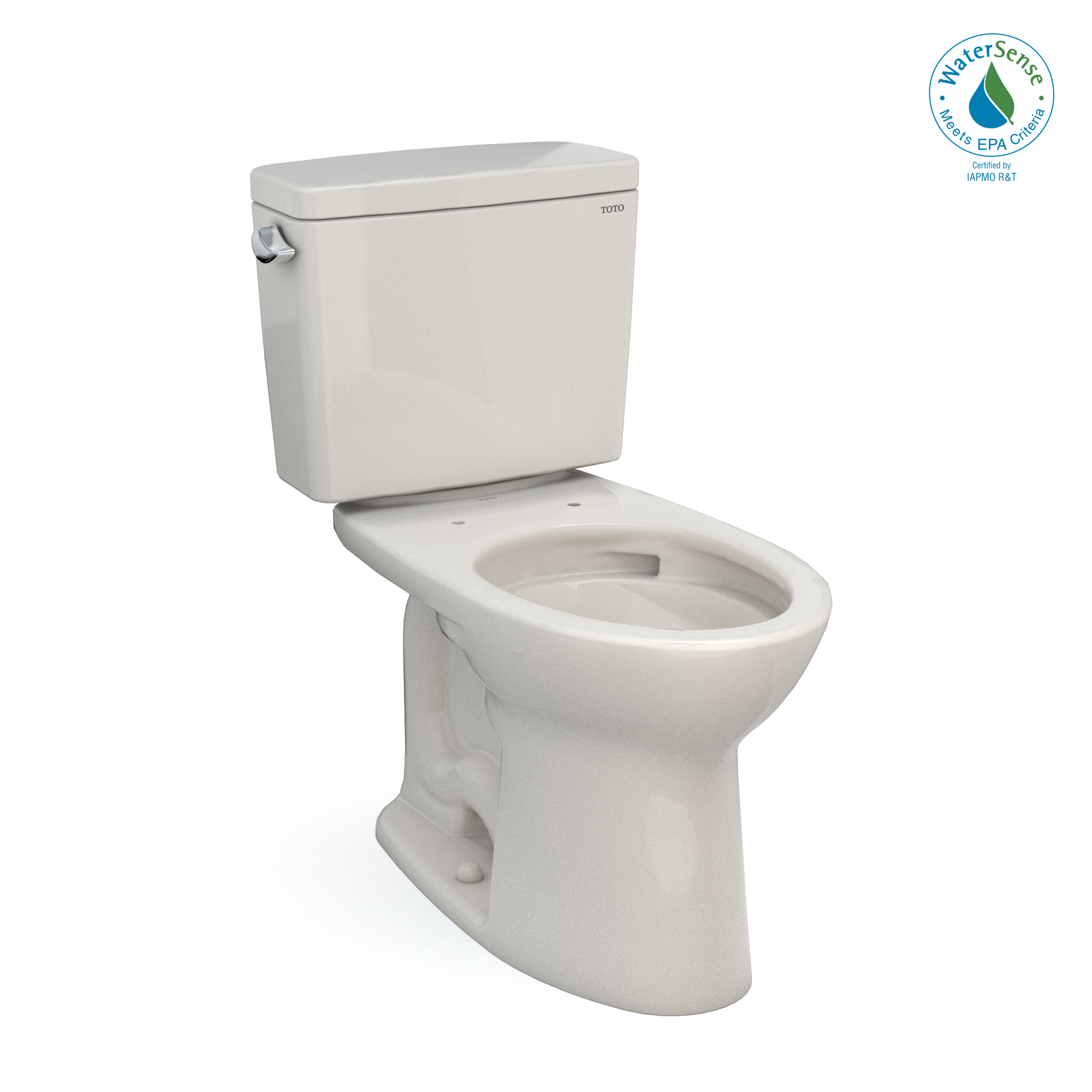 Toto Drake Two Piece Elongated Tornado Flush Universal Height Toilet with CEFIONTECT 1.28 GPF Less Seat in Sedona Beige