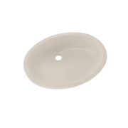 Sedona beige oval undermount bathroom sink with single faucet hole.