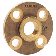 Cast bronze companion flange with central threaded opening and four bolt holes arranged around perimeter.