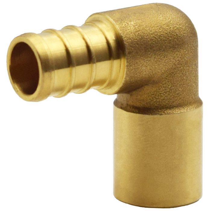 Legend Valve 1/2" PEX x 1/2" FTG Elbow Lead-Free DZR Brass Fitting in Forged Brass - 460-126NL