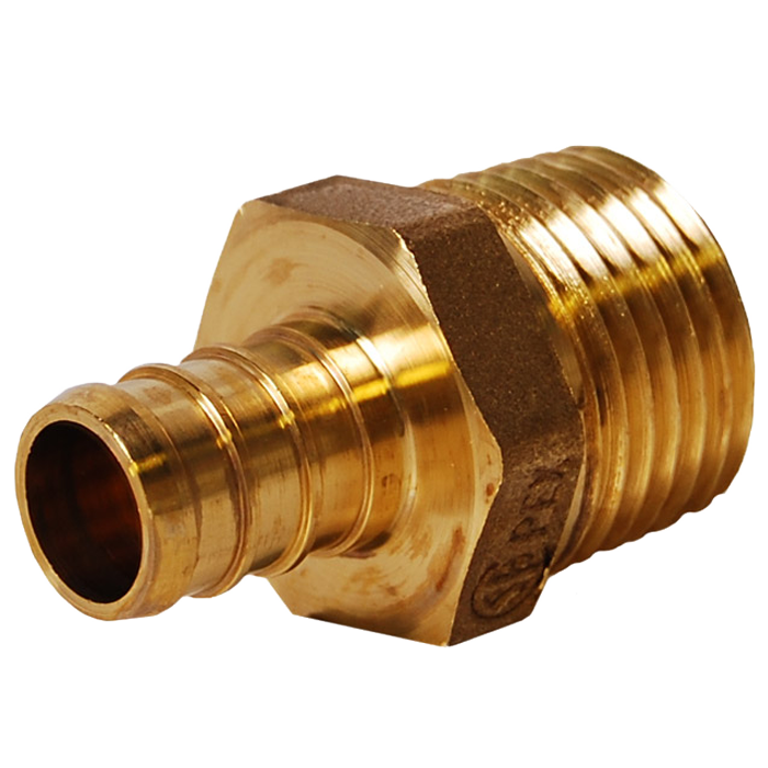 Legend Valve 1-1/4" PEX x 1-1/4" Male NPT Adapter Lead-Free DZR Brass Fitting in Forged Brass - 460-764NL