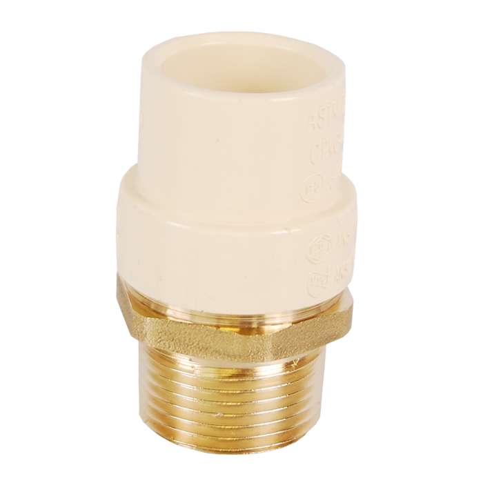 Legend Valve 1" No Lead CPVC x MNPT Transition Fitting in Forged Brass - 302-405NL