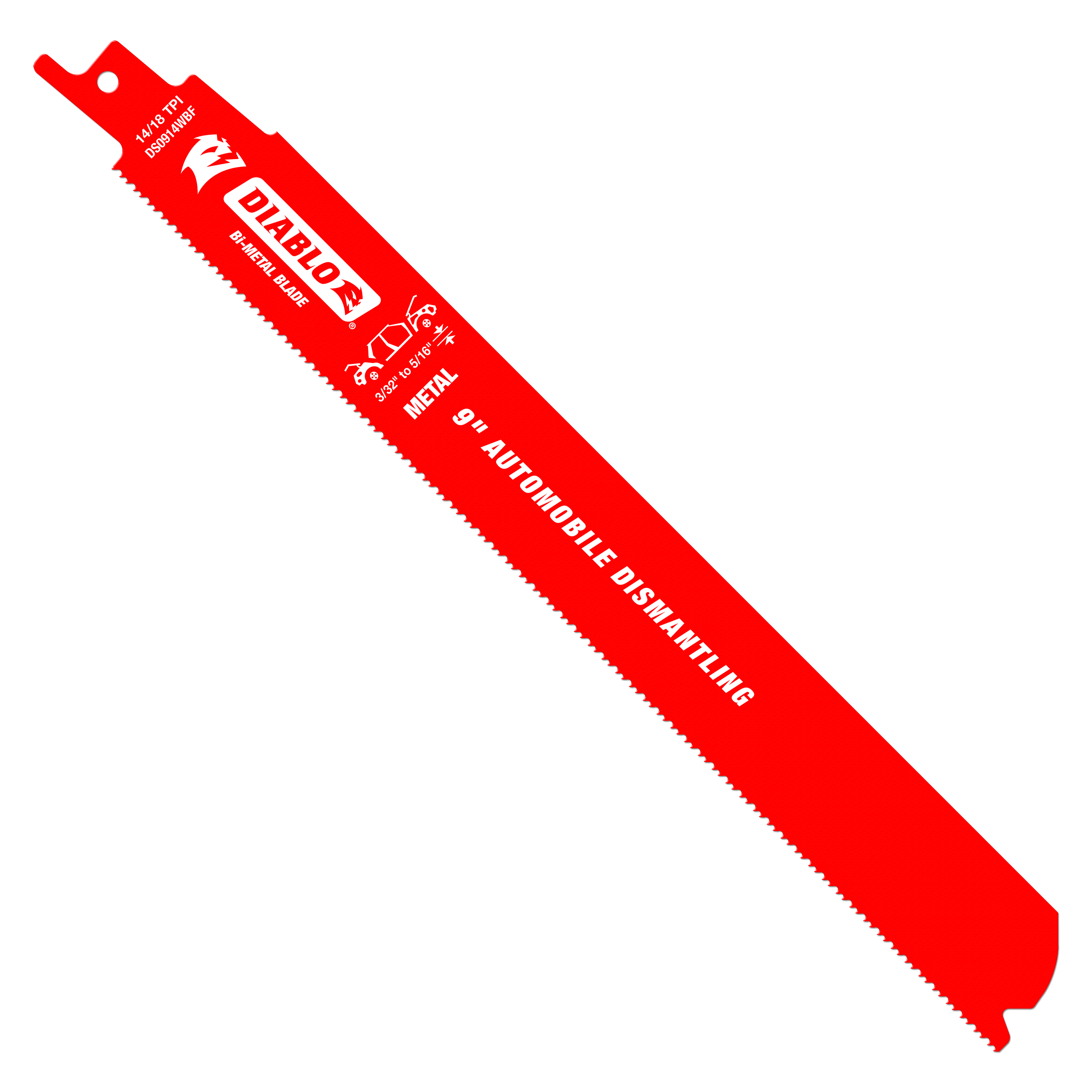Diablo DS0914WBF200 9 in. Bi-Metal Recip Blade for Auto Dismantling (Cuts Metals 1/16 in. to 5/16 in.) (200-Pack) - 10 Pack
