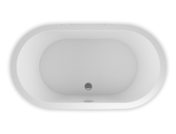 Bain Ultra Nokori 6737 Oval Freestanding 2-Person 66 Gallon 40 Jet Thermomassuer Bathtub with 1-1/2" Standard Deck Heated Backrest and Heated Headrest in Black/White - BNOPOF00T-66