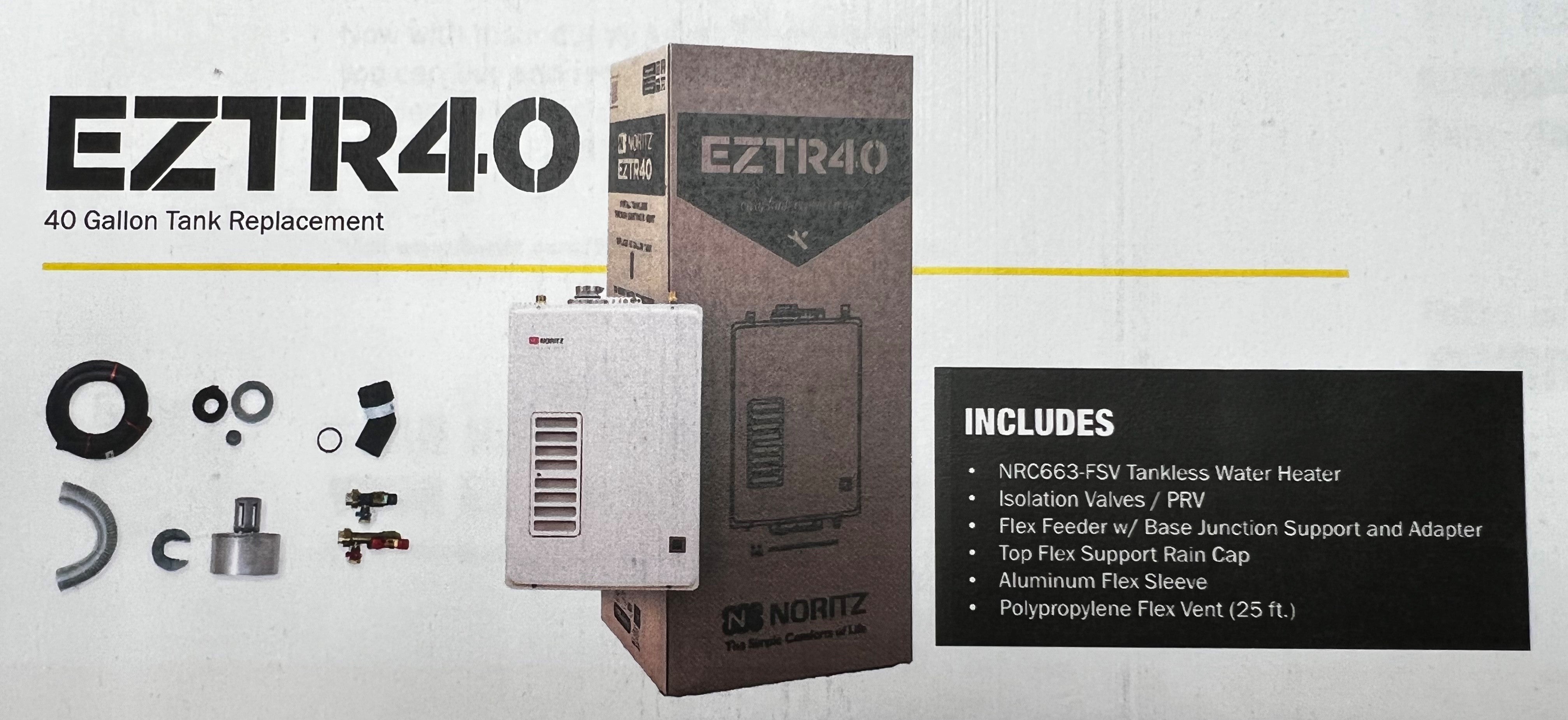 noritan Noritz EZTR40-NG Natural Gas Residential 40 Gallon Tankless Water