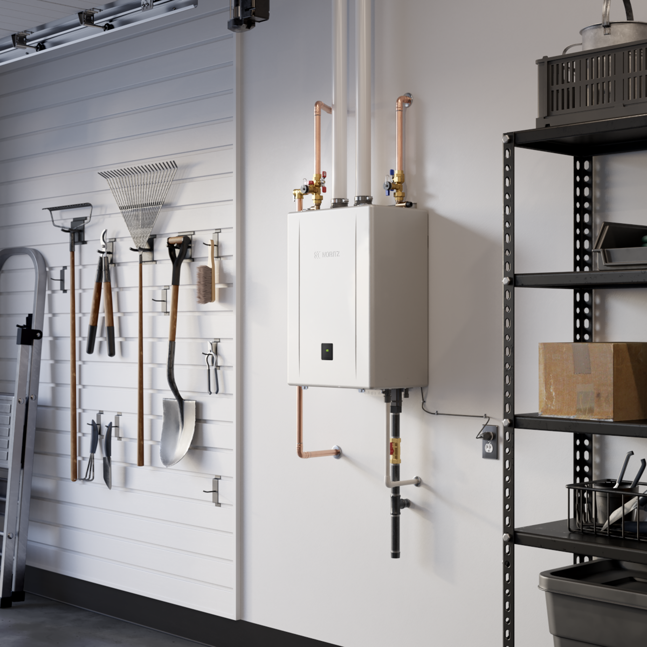 Noritz EZ Series Pro 11.1 GPM 199000 BTU Indoor or Outdoor Natural Gas or Liquid Propane Tankless Water Heater - EZ111DV - GQ-C3261WX-FF US