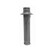 Vertical metal pipe collar with flared base and ribbed upper section for roof installation.