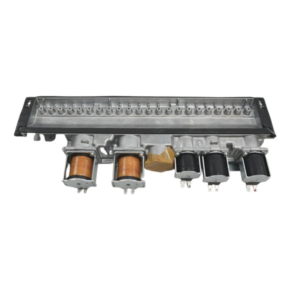 Noritz digital control board with terminal strip and multiple relays and capacitors mounted on metal base.