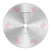 Freud LU5D24 400mm circular saw blade with fine teeth and red clamping system indicators around the perimeter.