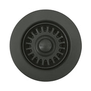 Anthracite decorative basket strainer with perforated center basket and flat rim, featuring Blanco brand marking.