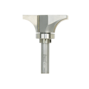 Freud 85-384 router bit with cylindrical shank and rounded cutting head for bull nose profiling.