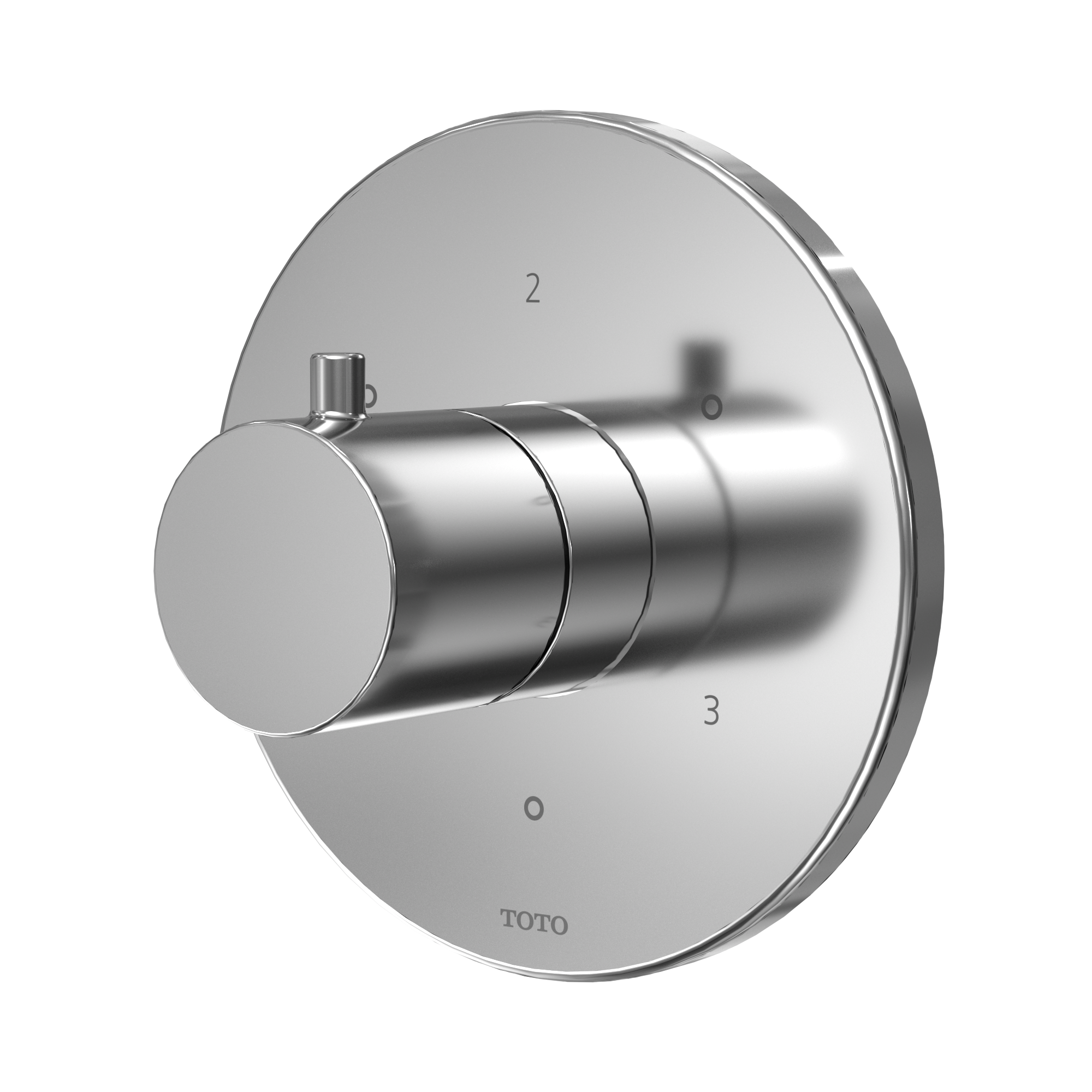 Toto Round Three-Way Diverter Trim with Off, Polished Chrome - TBV01102U#CP