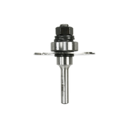 Freud 63-100 9/16" depth slotting cutter with hex nut, collar, and tapered shank against white background.