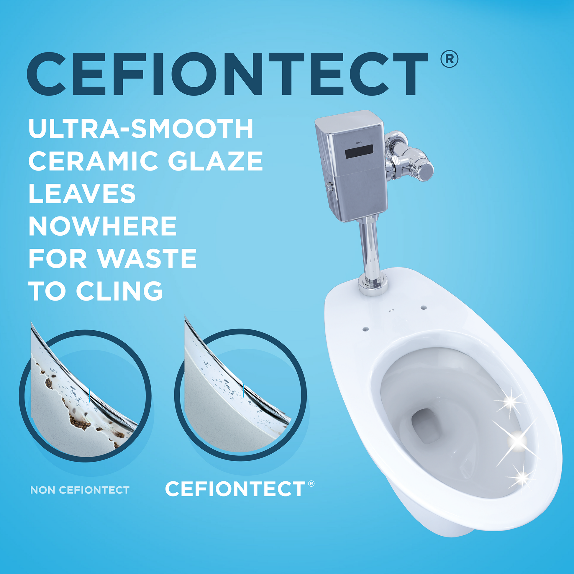 White elongated commercial toilet bowl with flushometer valve mounted on top, shown from angled front view.