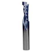 1/2" diameter mortise compression bit with single flute and blue-coated cutting edge on cylindrical steel shaft.