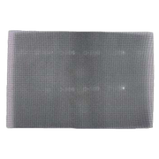 Gray mesh sanding screen with fine grid pattern, rectangular shape for drywall finishing.