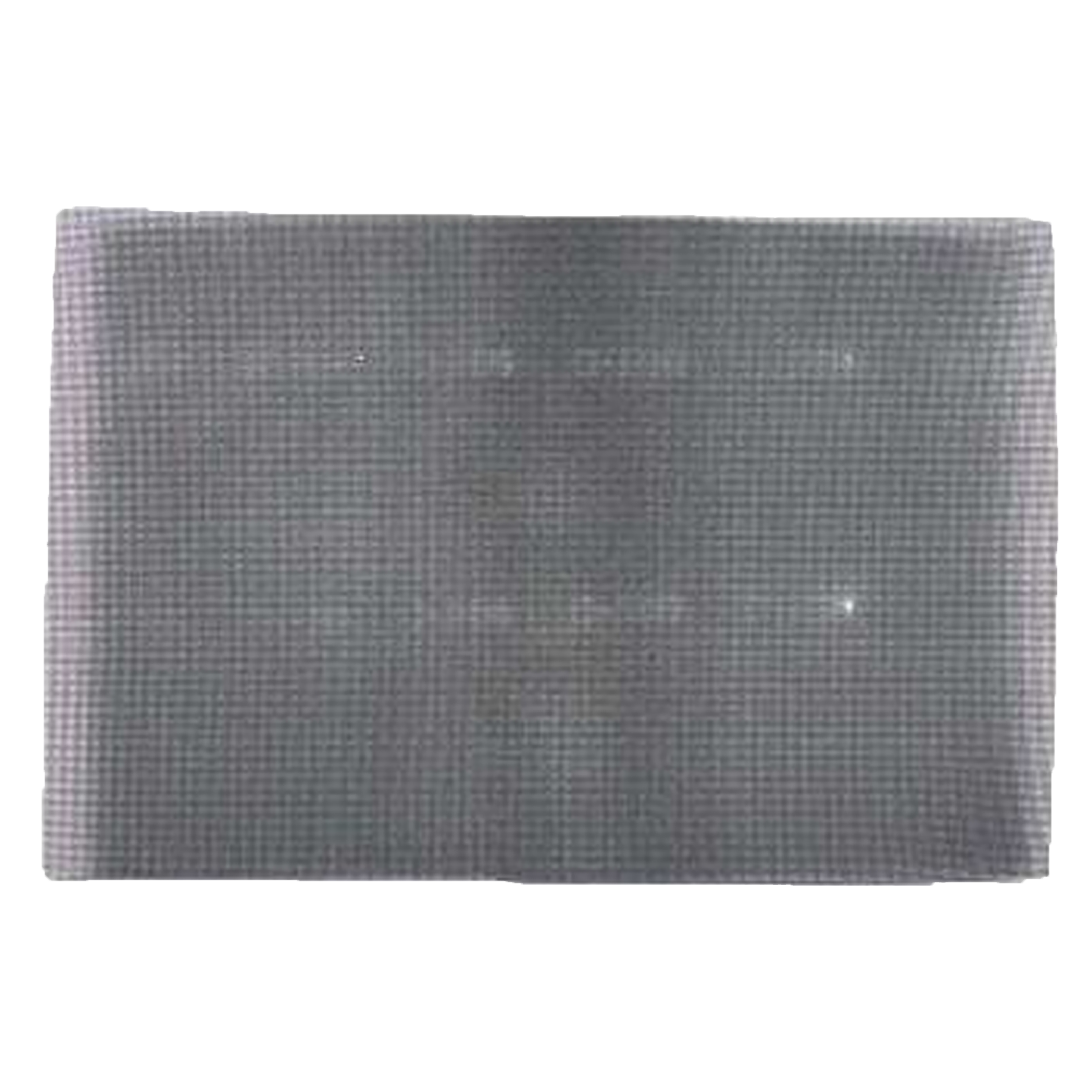 Gray mesh sanding screen with fine grid pattern, rectangular shape for drywall finishing.
