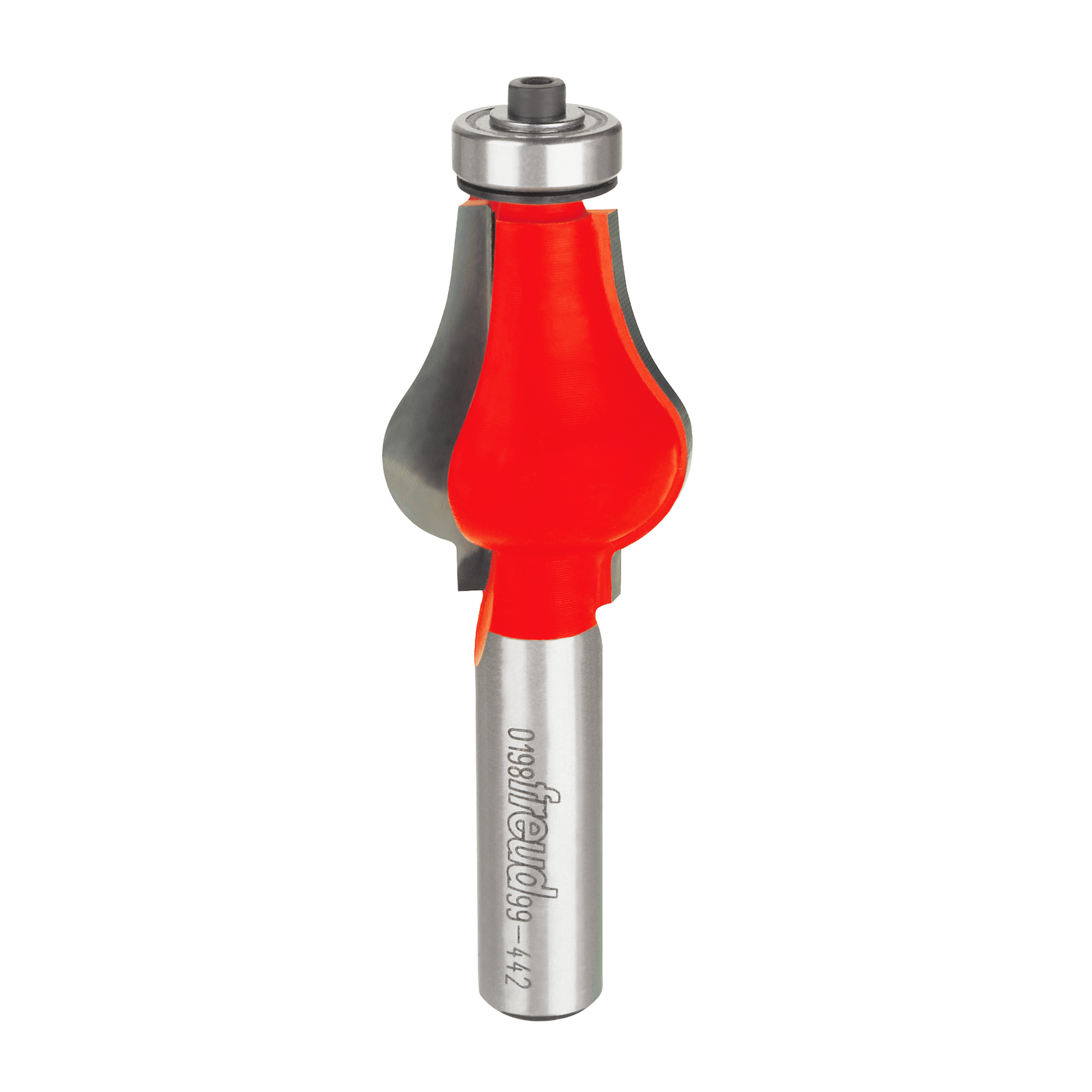 Freud handrail router bit with red cutting head and metal shank marked "99-442".