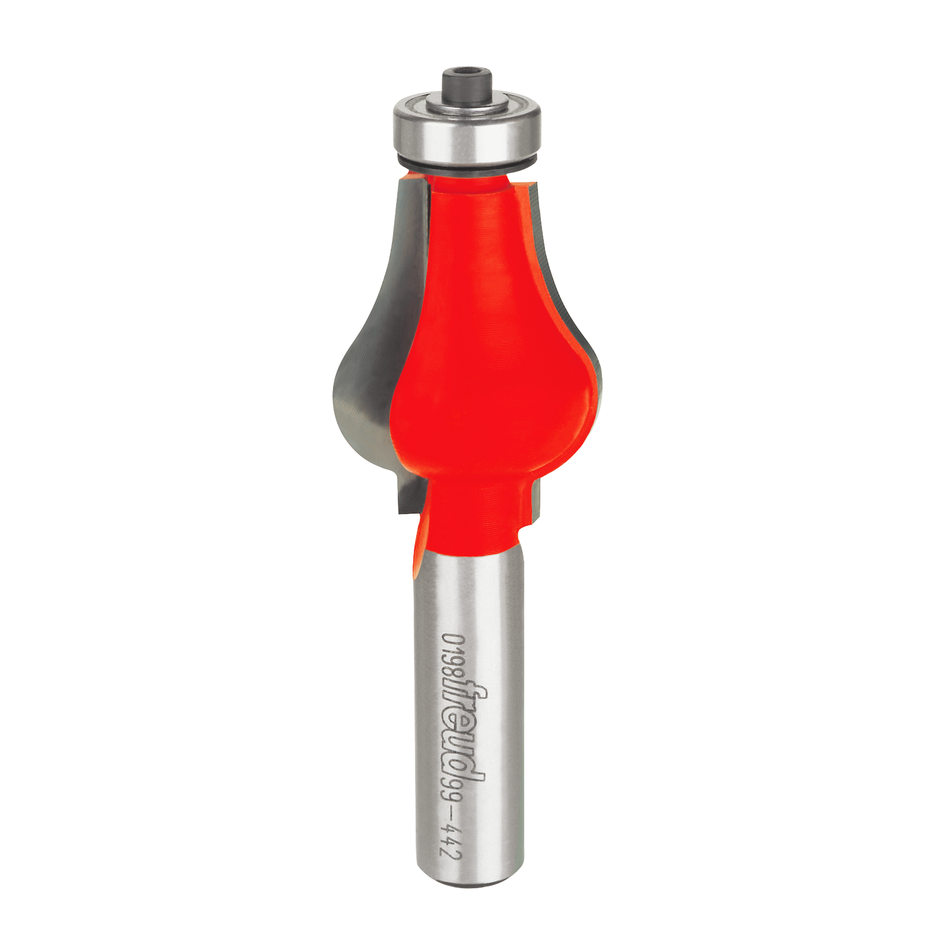 Freud handrail router bit with red cutting head and metal shank marked "99-442".