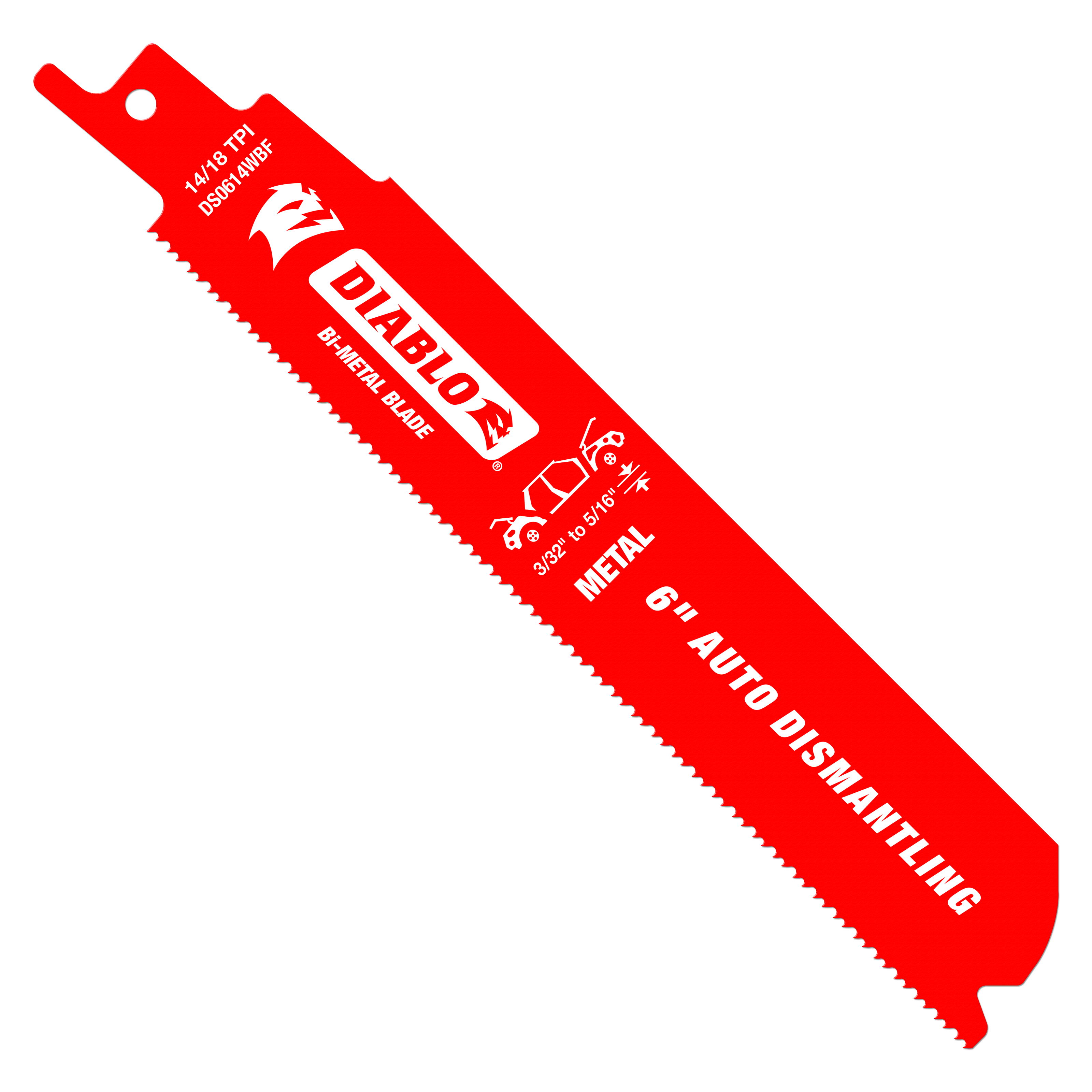 Diablo DS0614WBF200 6 in. Bi-Metal Recip Blade for Auto Dismantling (Cuts Metals 1/16 in. to 5/16 in.) (200-Pack)