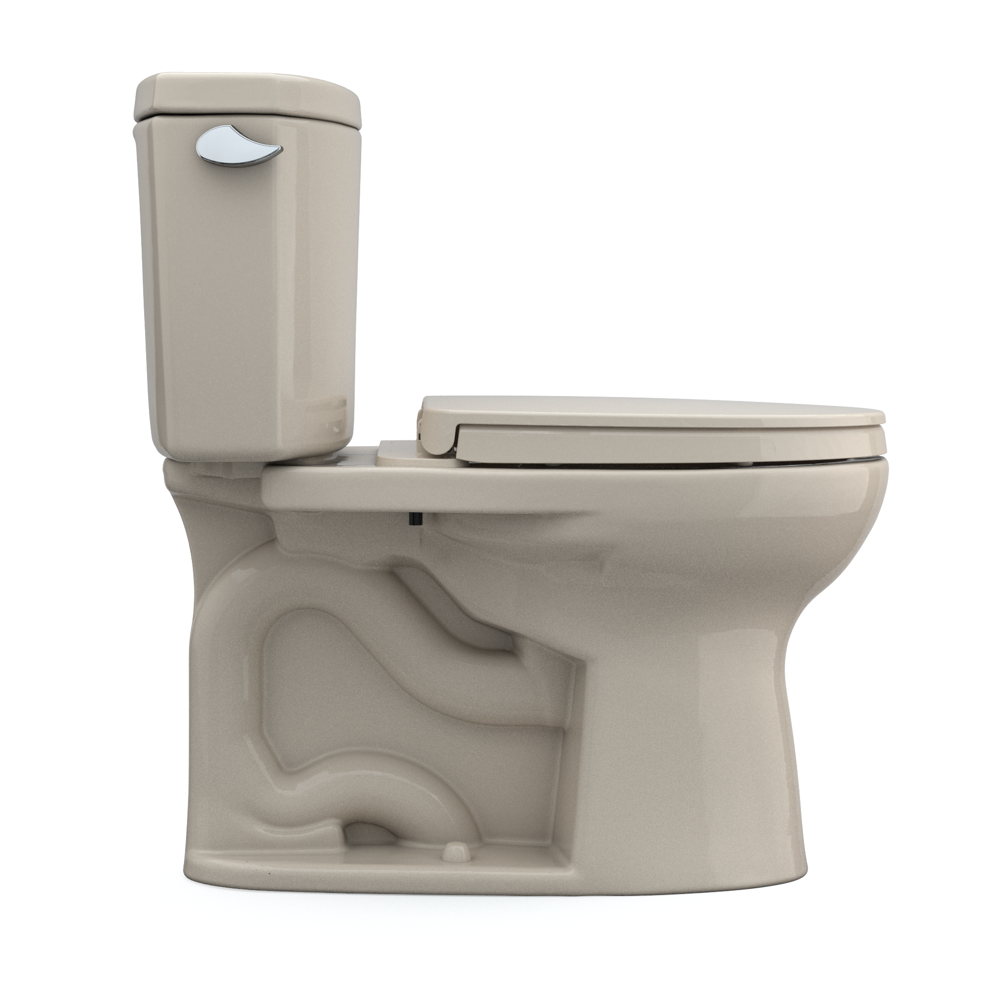Toto Drake II Two Piece Elongated Auto Flush Washlet+ Ready Universal Height Toilet with CEFIONTECT 1.28 GPF with SS124 SoftClose Seat in Bone