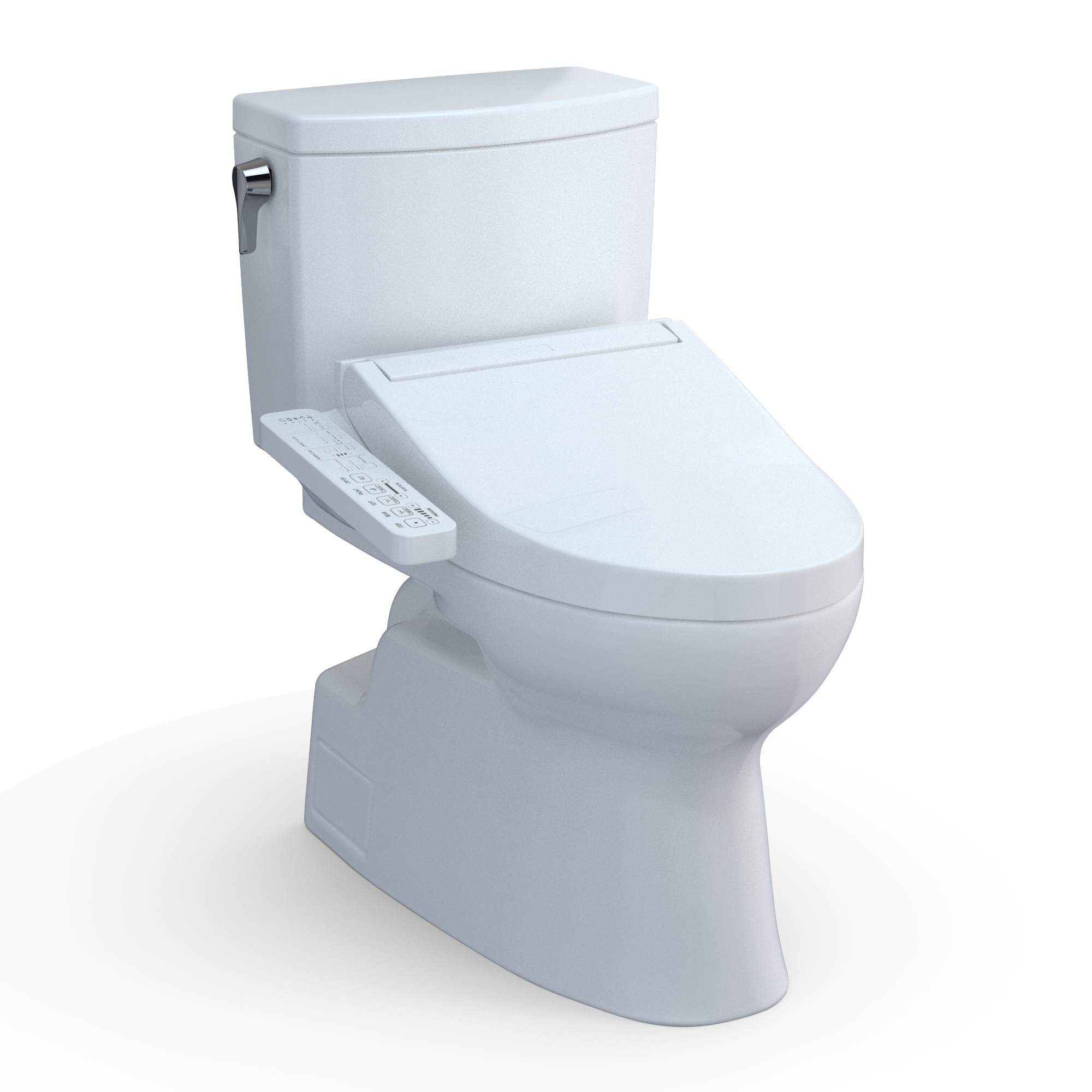 Toto Vespin II 1G Two Piece Elongated Universal Height Toilet with CEFIONTECT 1.0 GPF with Washlet+ C2 Bidet Seat in Cotton White