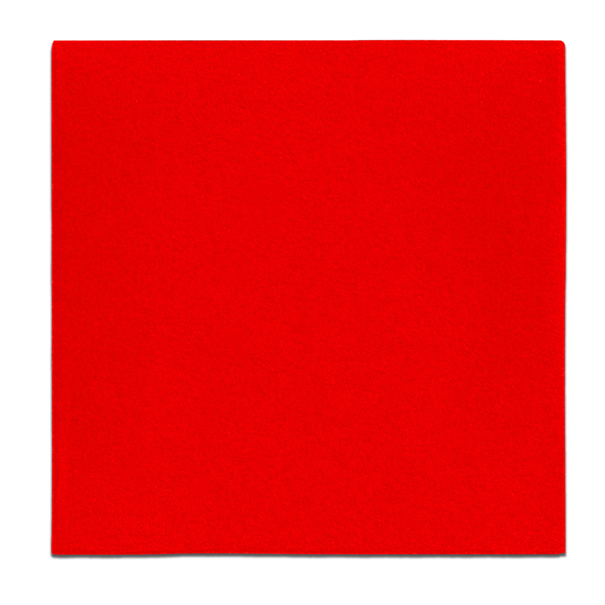 Four red square sanding sheets with adhesive backing for palm sanders.
