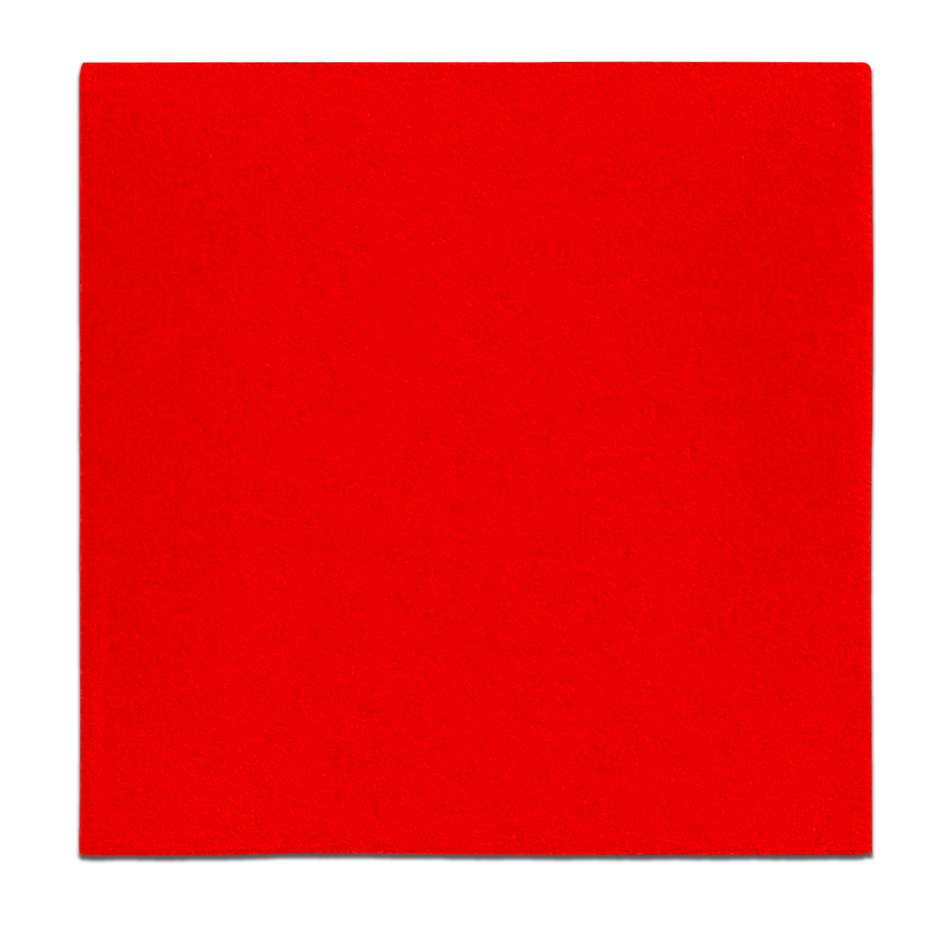 Four red square sanding sheets with adhesive backing for palm sanders.