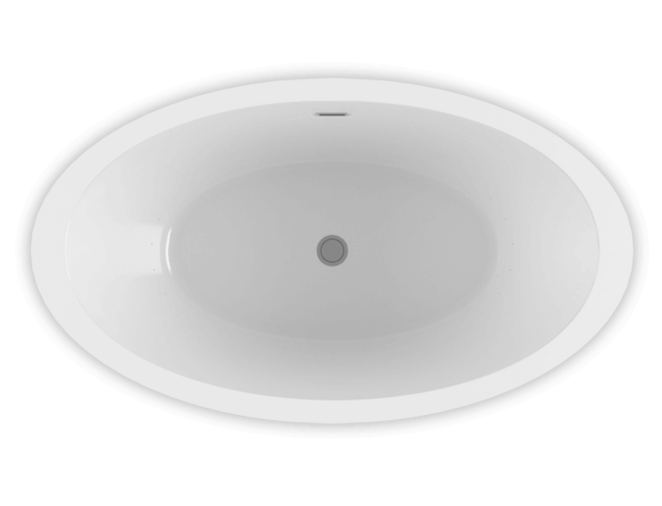Bain Ultra Opalia 6839 Oval Freestanding 1-Person 51 Gallon 35 Jet Thermomassuer Bathtub with 1-1/2" Standard Deck Heated Backrest and Heated Headrest in White - BOPPOF00T-01