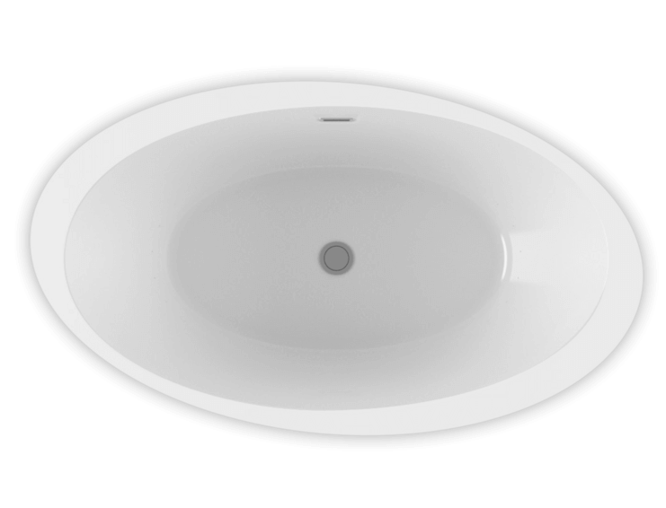 Bain Ultra Opalia 6839 Oval Freestanding 1-Person 51 Gallon Soaker Bathtub with Offset Deck and Left Waste in White - BOPPOFXLN-01