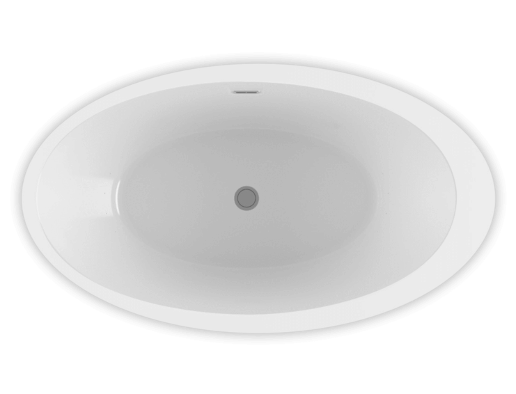 Bain Ultra Opalia 6839 Oval Freestanding 1-Person 51 Gallon Soaker Bathtub with 1-1/2" Standard Deck and Left Waste in Black/White - BOPPOF0LN-66