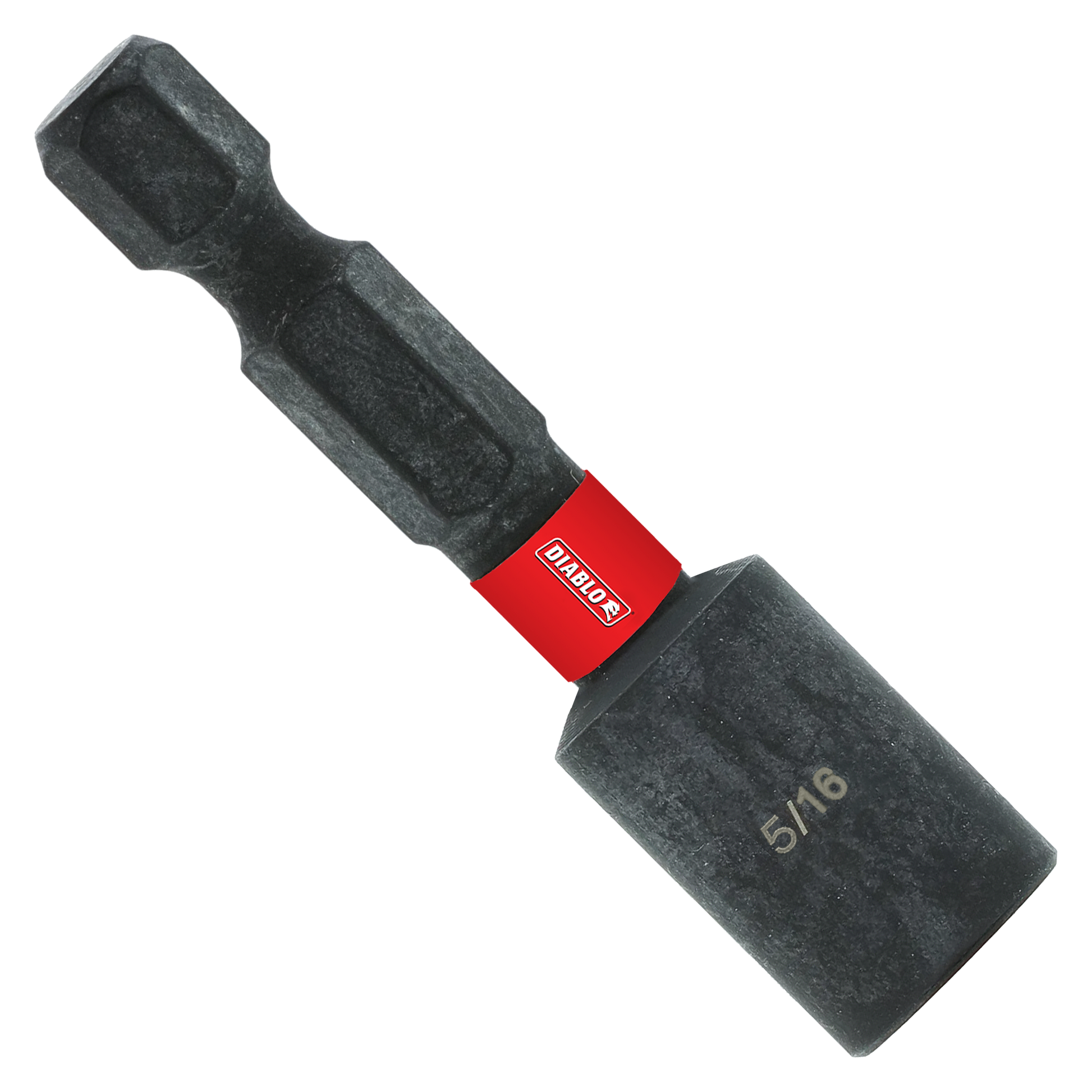 Black magnetic nut setter with red Diablo band and 5/16 marking on socket end.
