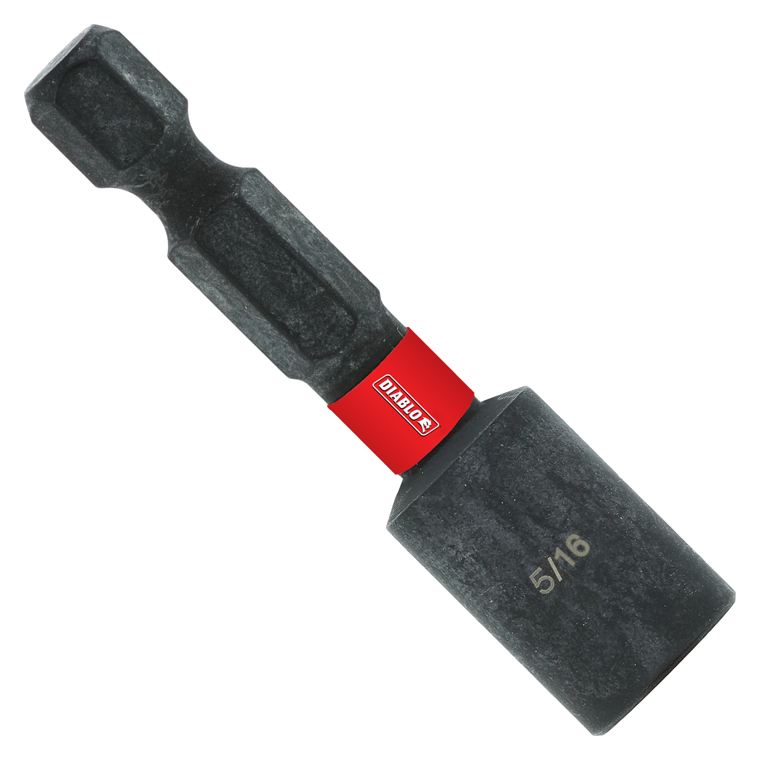 Black magnetic nut setter with red Diablo band and 5/16 marking on socket end.