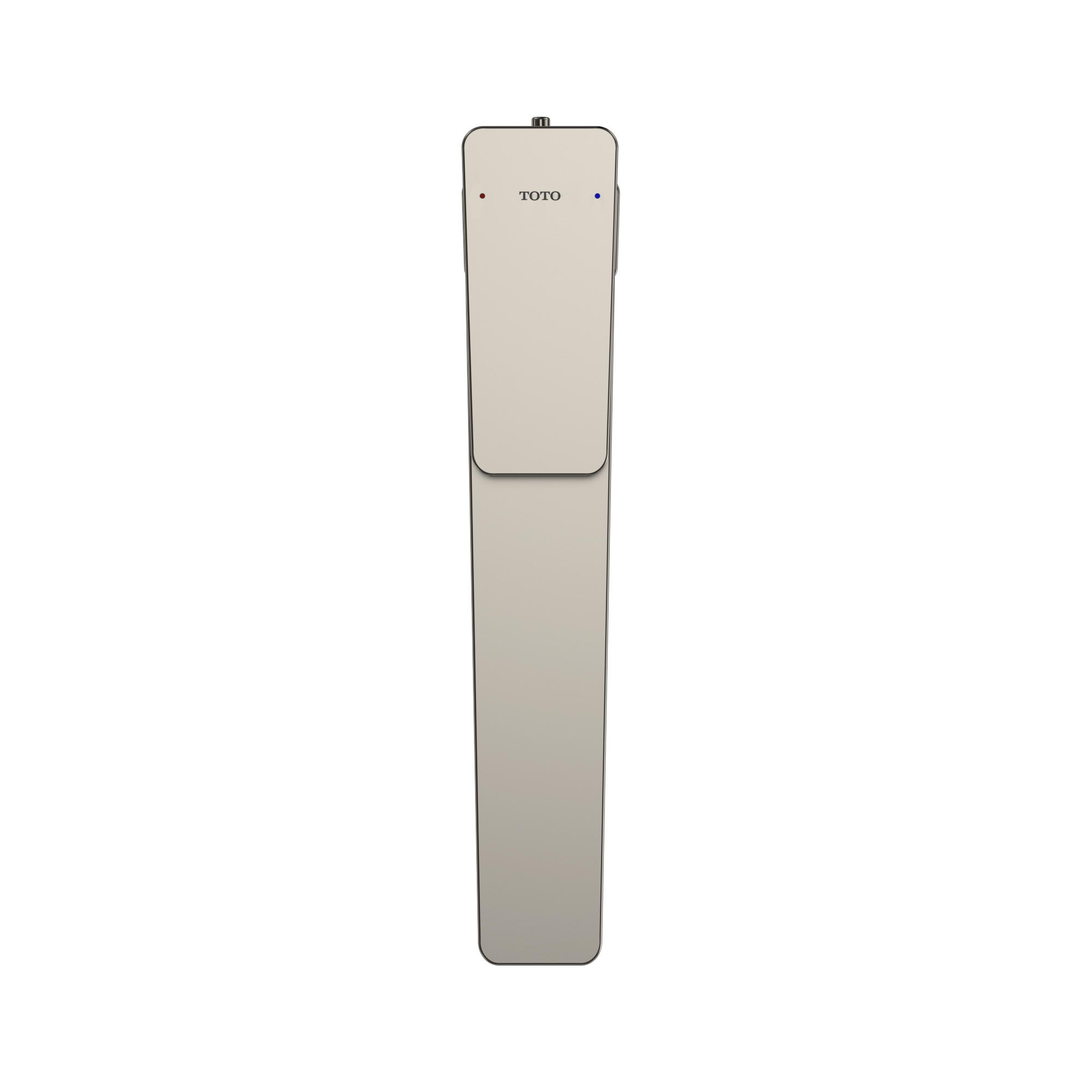 Polished nickel single-handle vessel faucet with rectangular body and control panel marked with TOTO branding.