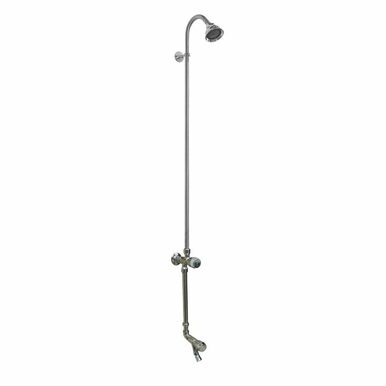 Outdoor Shower Company WM-442-ADA-FS Wall Mount ADA Short Cold Water Shower w/Foot Shower