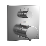 Toto Square Thermostatic Mixing Valve with Two-Way Diverter Shower Trim, Polished Chrome - TBV02404U#CP