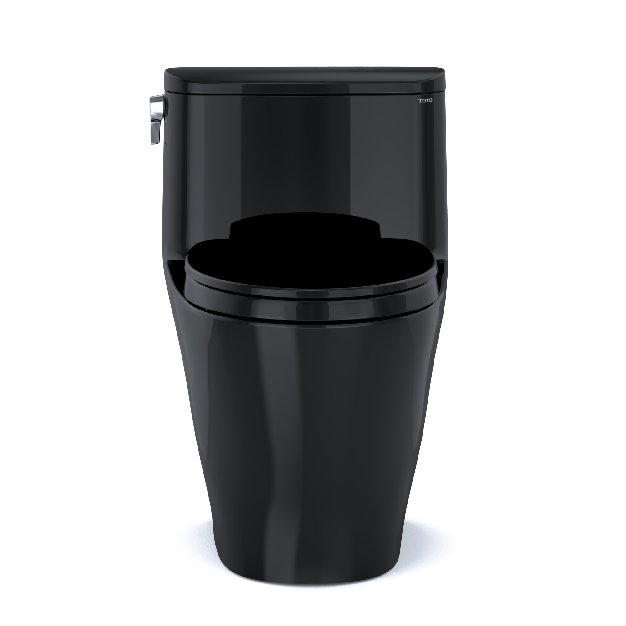 Toto Nexus One Piece Elongated Auto Flush Washlet+ Ready Universal Height Toilet Toilet 1.28 GPF with SS124 SoftClose Seat in Ebony