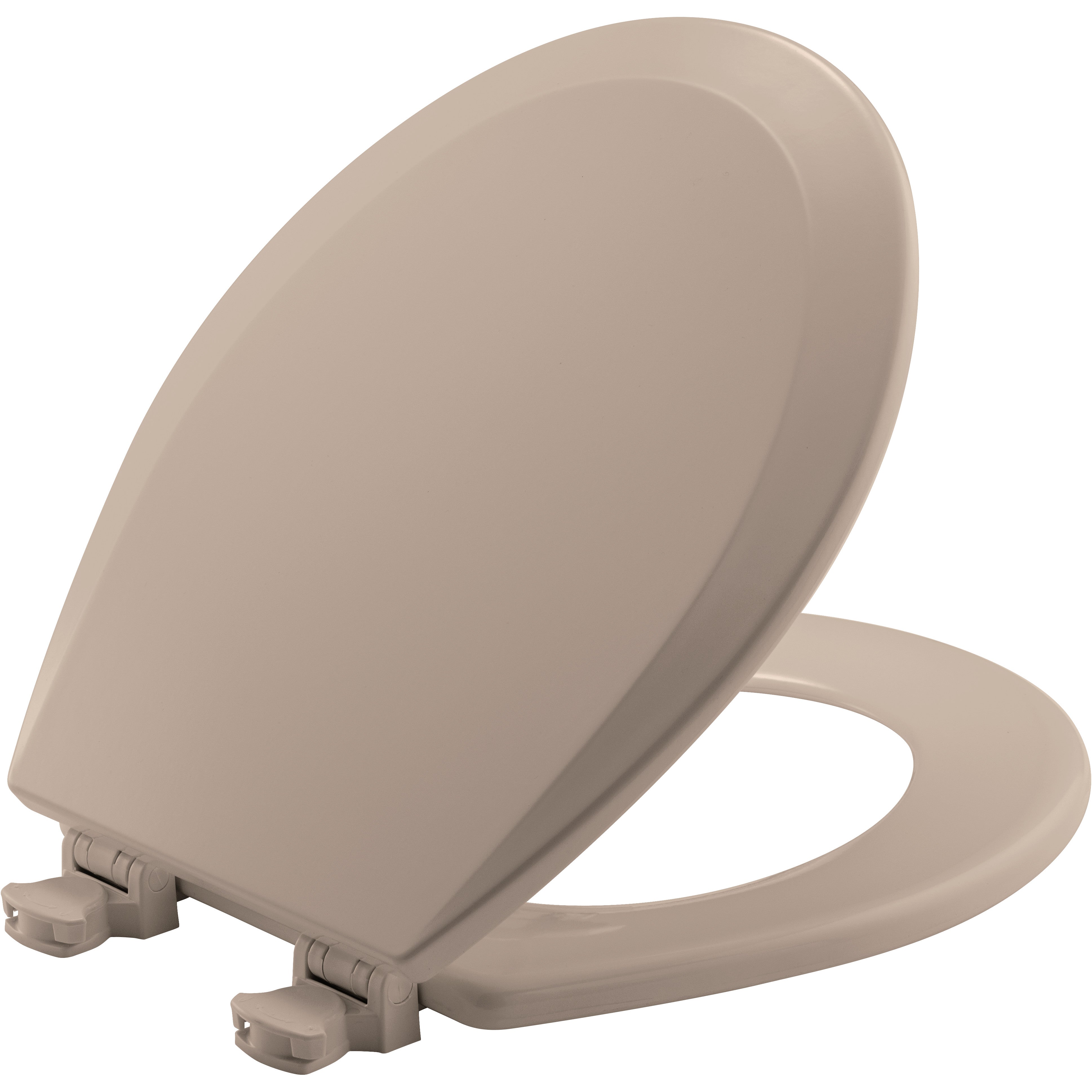 Bemis 500EC 068 Round Enameled Wood Toilet Seat in Fawn Beige with EasyClean Hinge